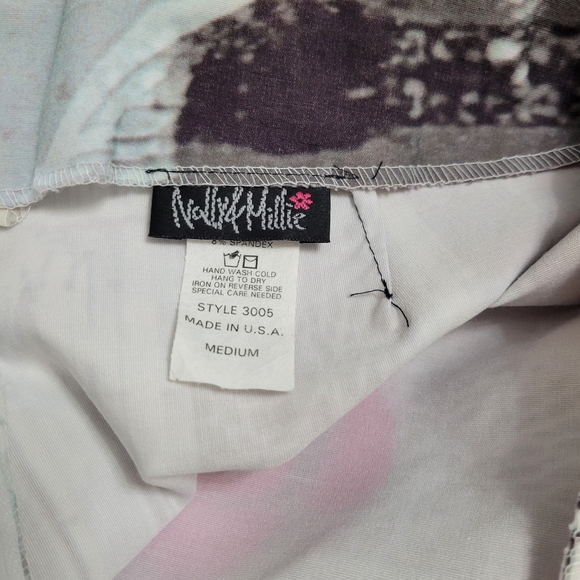 Vintage Y2K PARIS FRANCE EIFFEL Tower Champs Elysees Postcard Print Pants - Picture 5 of 5